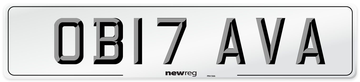 OB17 AVA Number Plate from New Reg